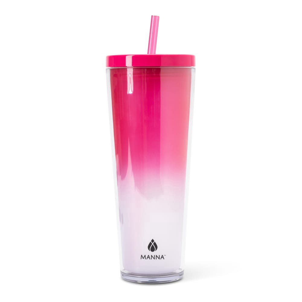 slide 3 of 4, Manna™ Axel™ Plastic Tumbler & Straw Set - Pink, 24 oz