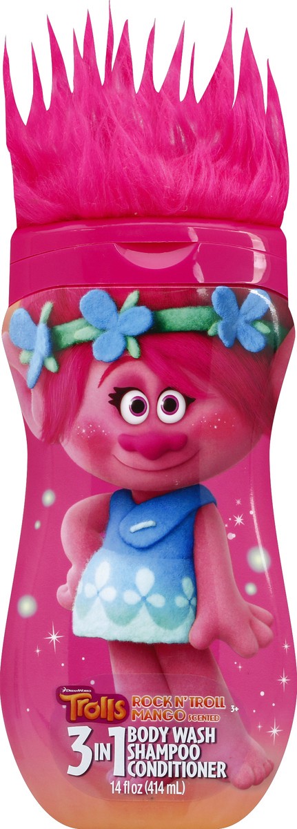 slide 2 of 2, Trolls 3-in-1 Body Wash, Shampoo, Conditioner, Cupcakes & Rainbows, 14 fl oz