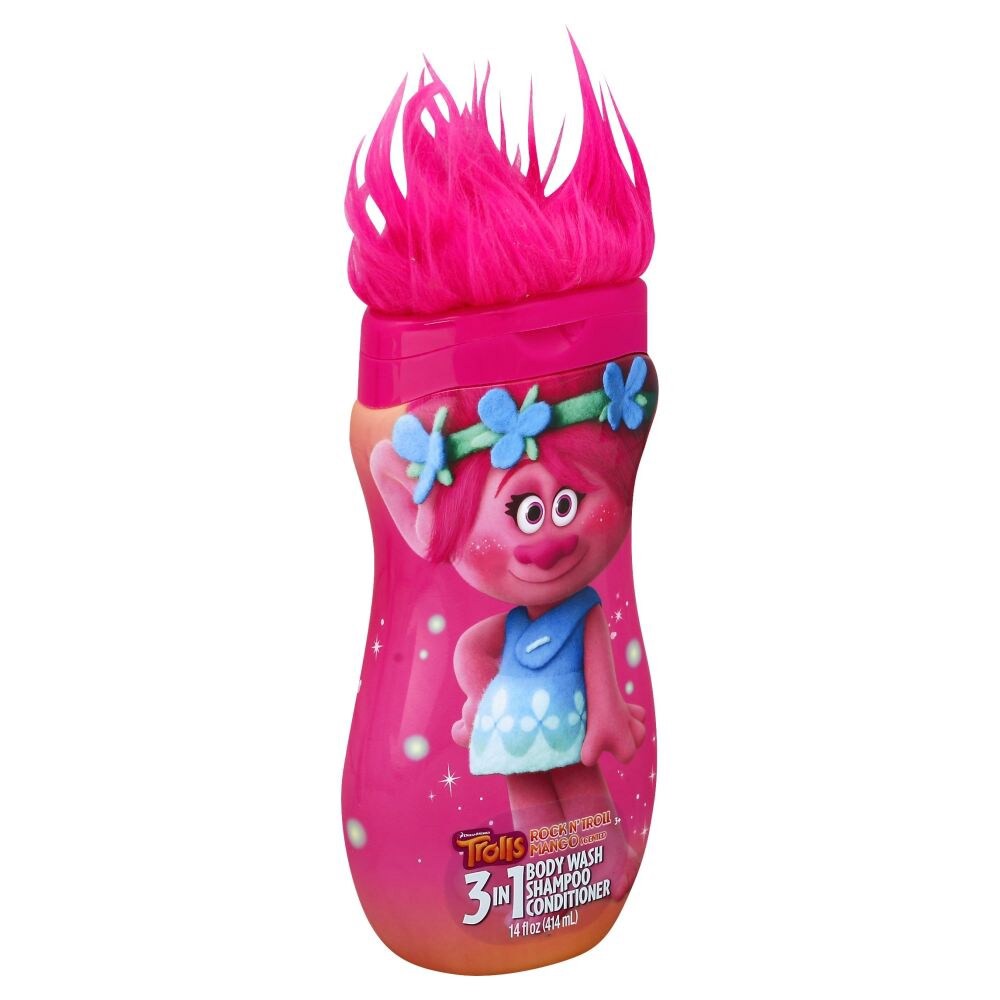 slide 1 of 2, Trolls 3-in-1 Body Wash, Shampoo, Conditioner, Cupcakes & Rainbows, 14 fl oz