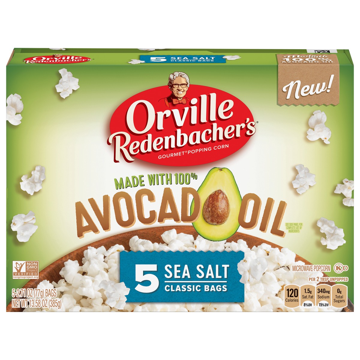 slide 10 of 14, Orville Redenbacher's Gourmet Classic Bags Sea Salt Popping Corn Bag 5 ea, 5 ct