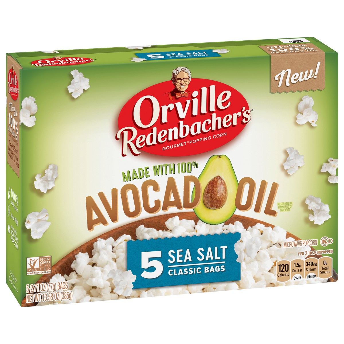 slide 8 of 14, Orville Redenbacher's Gourmet Classic Bags Sea Salt Popping Corn Bag 5 ea, 5 ct