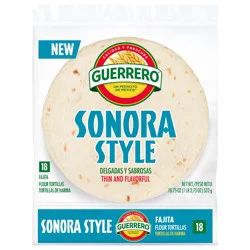 Guerrero Tortillas Flour Sonora Style Fajita 18 Count