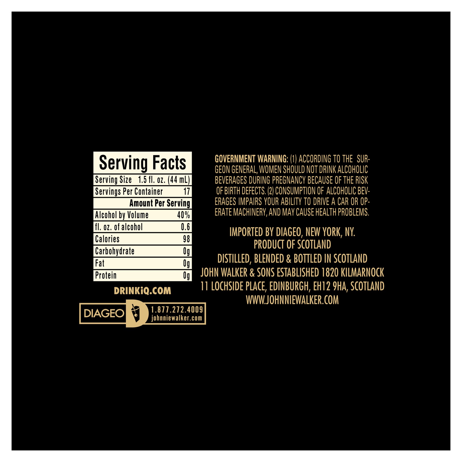 slide 3 of 3, Black Label Blended Scotch Whisky with Gold Label Reserve Blended Scotch Whisky and Double Black Label Blended Scotch Whisky, 750 ml