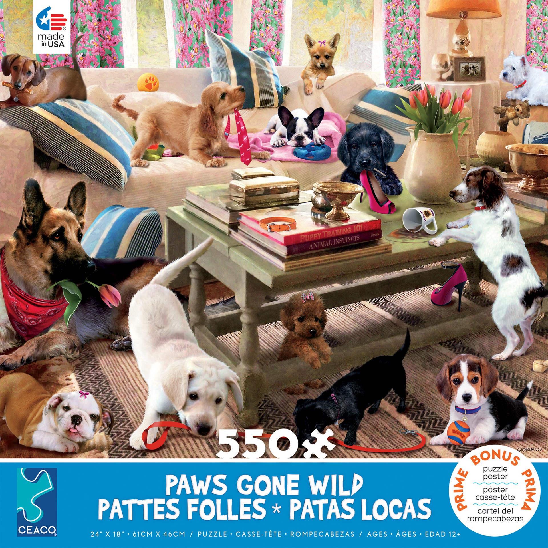 slide 13 of 13, Ceaco Assorted Ceaco Paws Gone Wild 550 Piece Jigsaw Puzzle, 550 ct