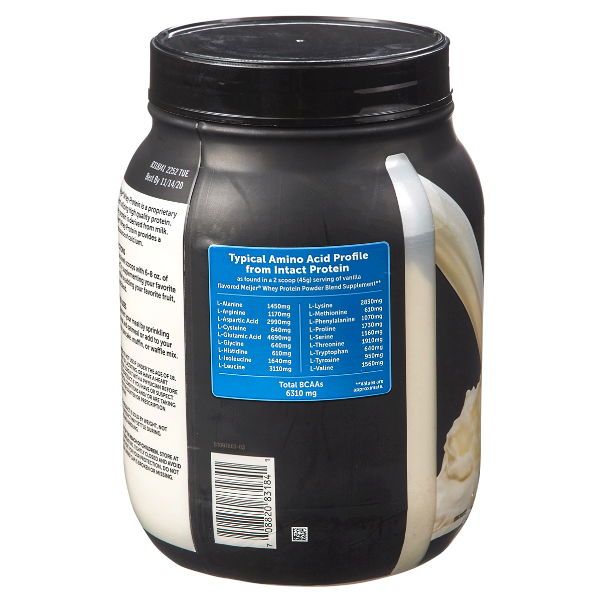 slide 9 of 9, Meijer Vanilla Whey Protein Powder, 2 lb