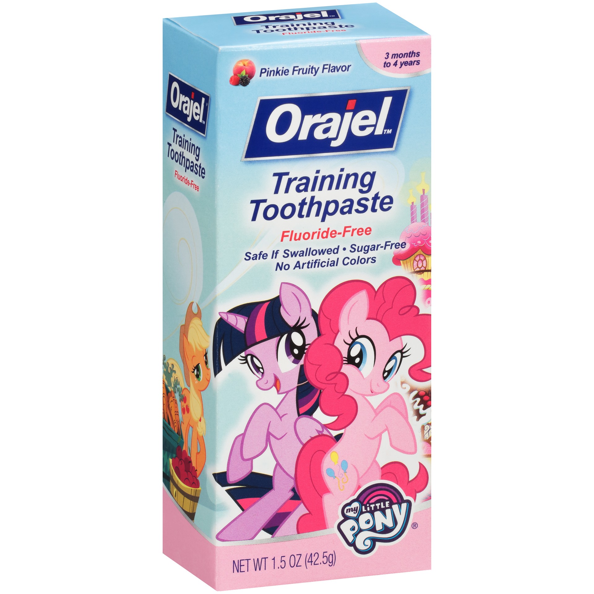 slide 2 of 4, Orajel My Little Pony Fluoride-Free Training Toothpaste, Pinky Fruity Flavor, One 1.5oz Tube: Orajel #1 Pediatrician Recommended Brand for Kids Non-Fluoride Toothpaste, 1.5 oz