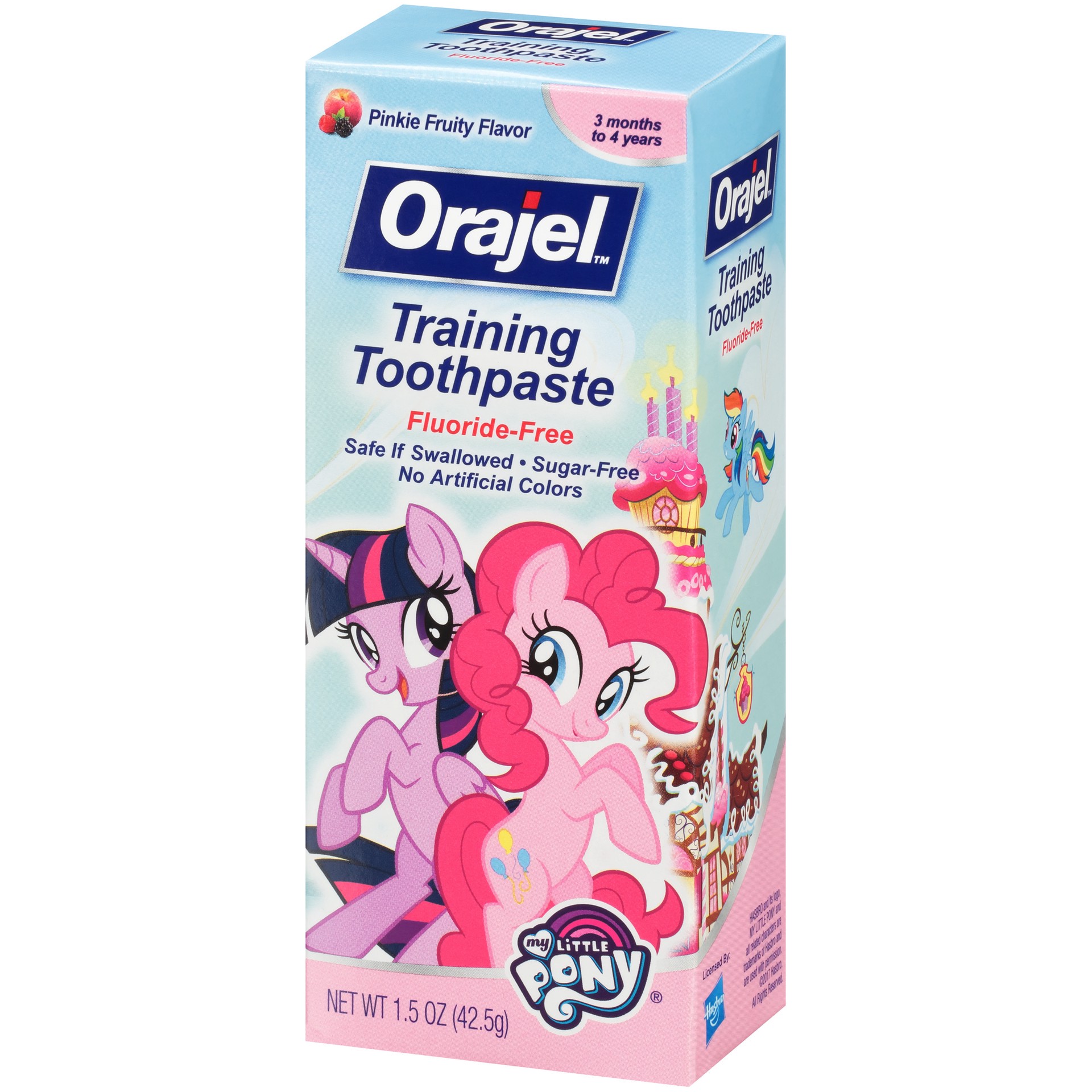 slide 3 of 4, Orajel My Little Pony Fluoride-Free Training Toothpaste, Pinky Fruity Flavor, One 1.5oz Tube: Orajel #1 Pediatrician Recommended Brand for Kids Non-Fluoride Toothpaste, 1.5 oz