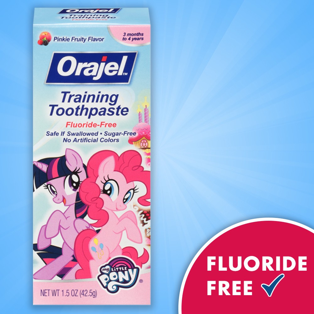 slide 4 of 4, Orajel My Little Pony Fluoride-Free Training Toothpaste, Pinky Fruity Flavor, One 1.5oz Tube: Orajel #1 Pediatrician Recommended Brand for Kids Non-Fluoride Toothpaste, 1.5 oz