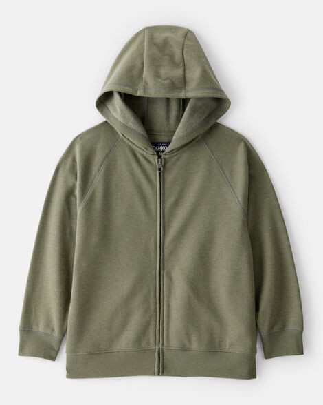 slide 1 of 2, Boys Zip-Up Hoodie - Green Olive 8, 1 ct