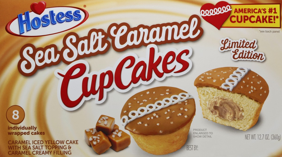 slide 2 of 4, Hostess Sea Salt Caramel Cupcakes, 8 ct; 1.59 oz