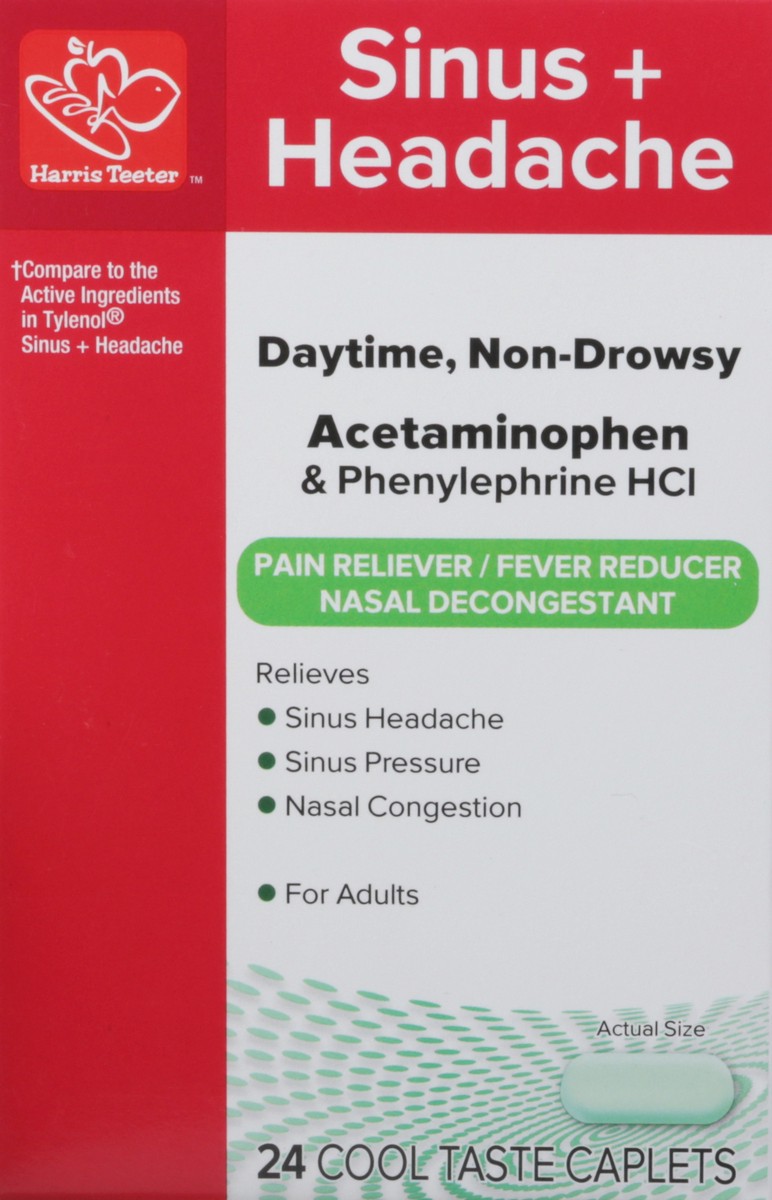slide 7 of 9, Harris Teeter Non-Drowsy Daytime Sinus + Headache 24 Caplets, 24 ct