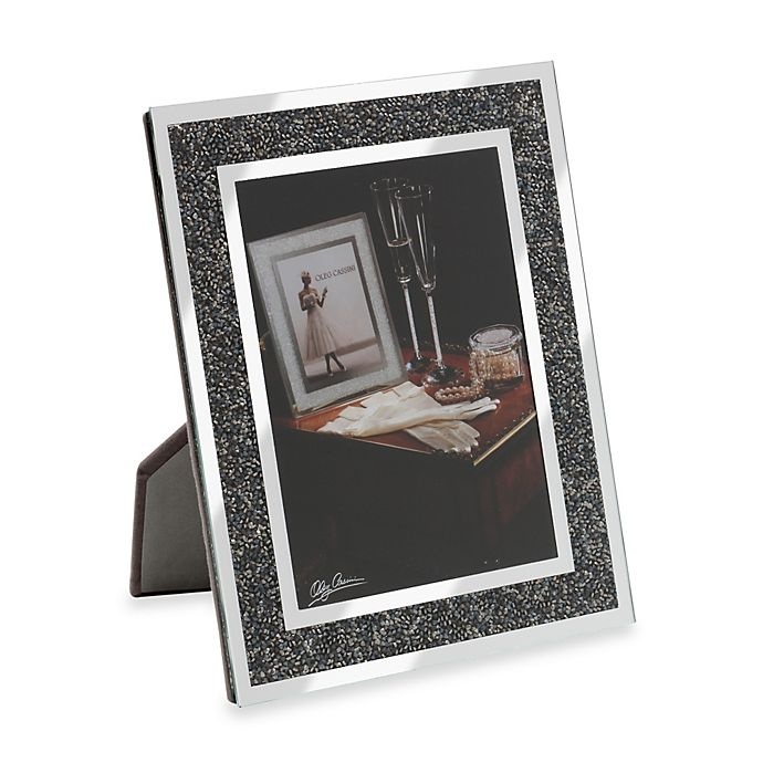 slide 1 of 1, Oleg Cassini Crystal Hematite Picture Frame, 5 in x 7 in