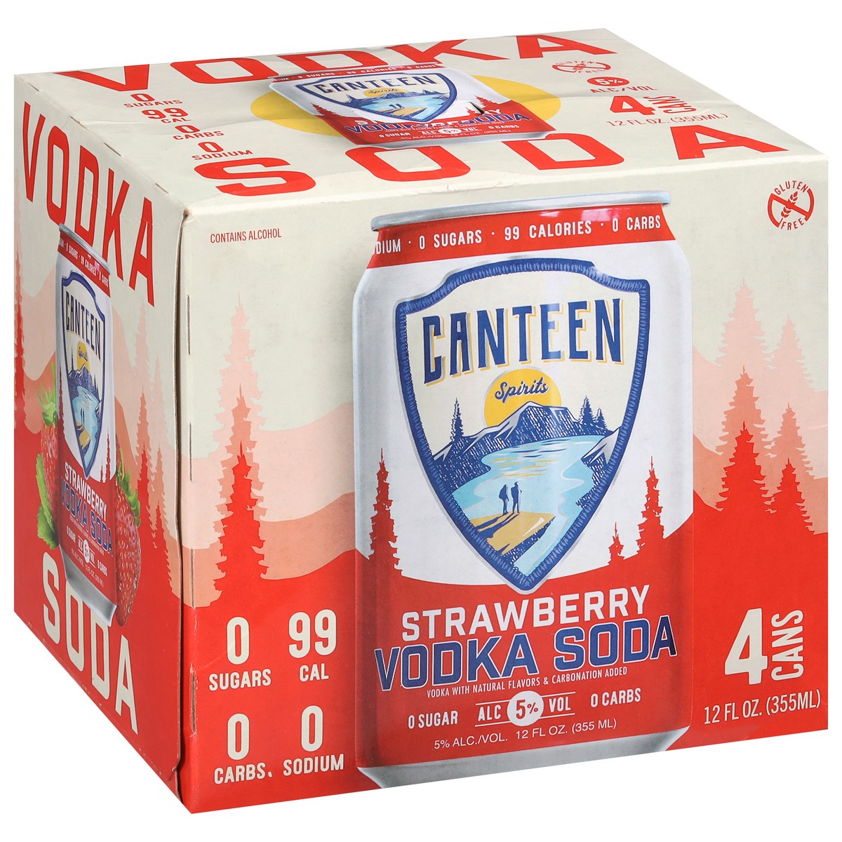 slide 2 of 9, Canteen Spirits Vodka Soda, Strawberry 4Pk, 4 ct; 12 oz