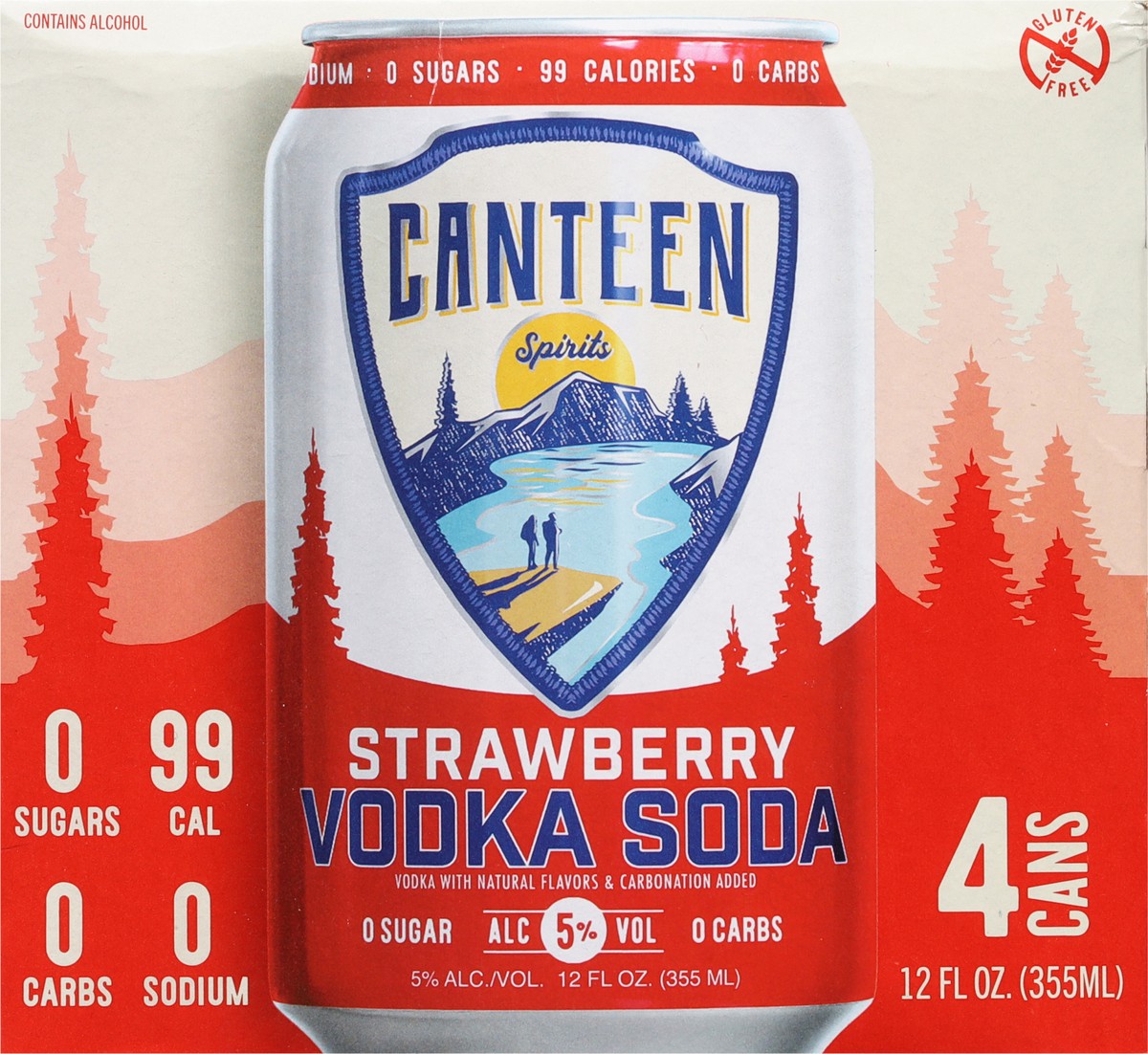 slide 7 of 9, Canteen Spirits Vodka Soda, Strawberry 4Pk, 4 ct; 12 oz