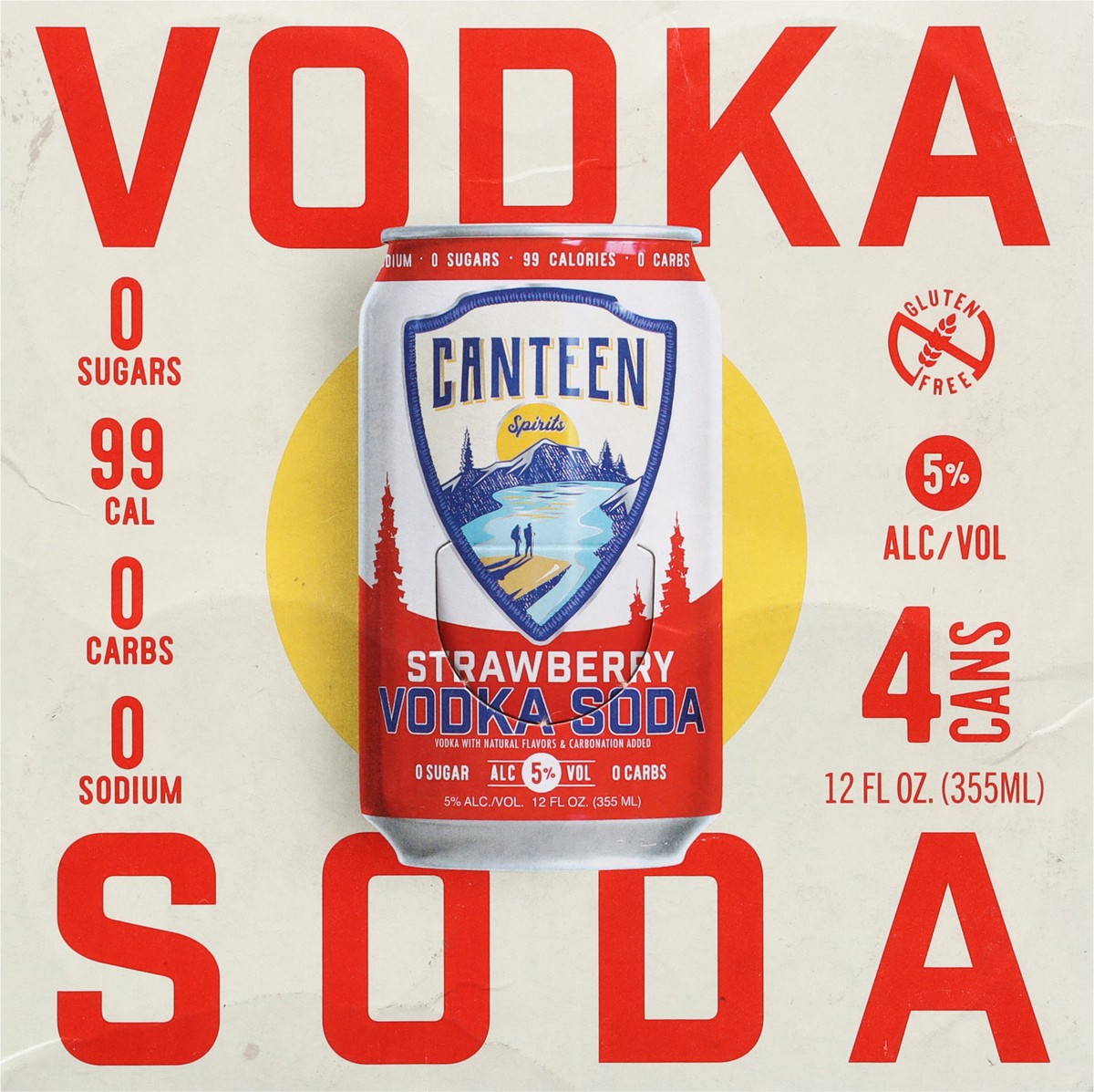 slide 9 of 9, Canteen Spirits Vodka Soda, Strawberry 4Pk, 4 ct; 12 oz