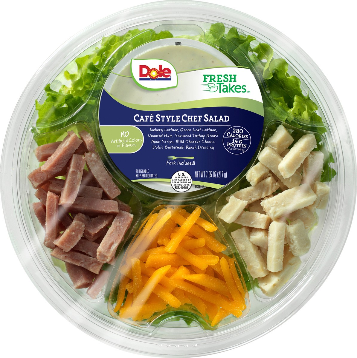 slide 1 of 6, Dole Fresh Takes Cafe Style Chef Salad 7.65 oz, 7.65 oz