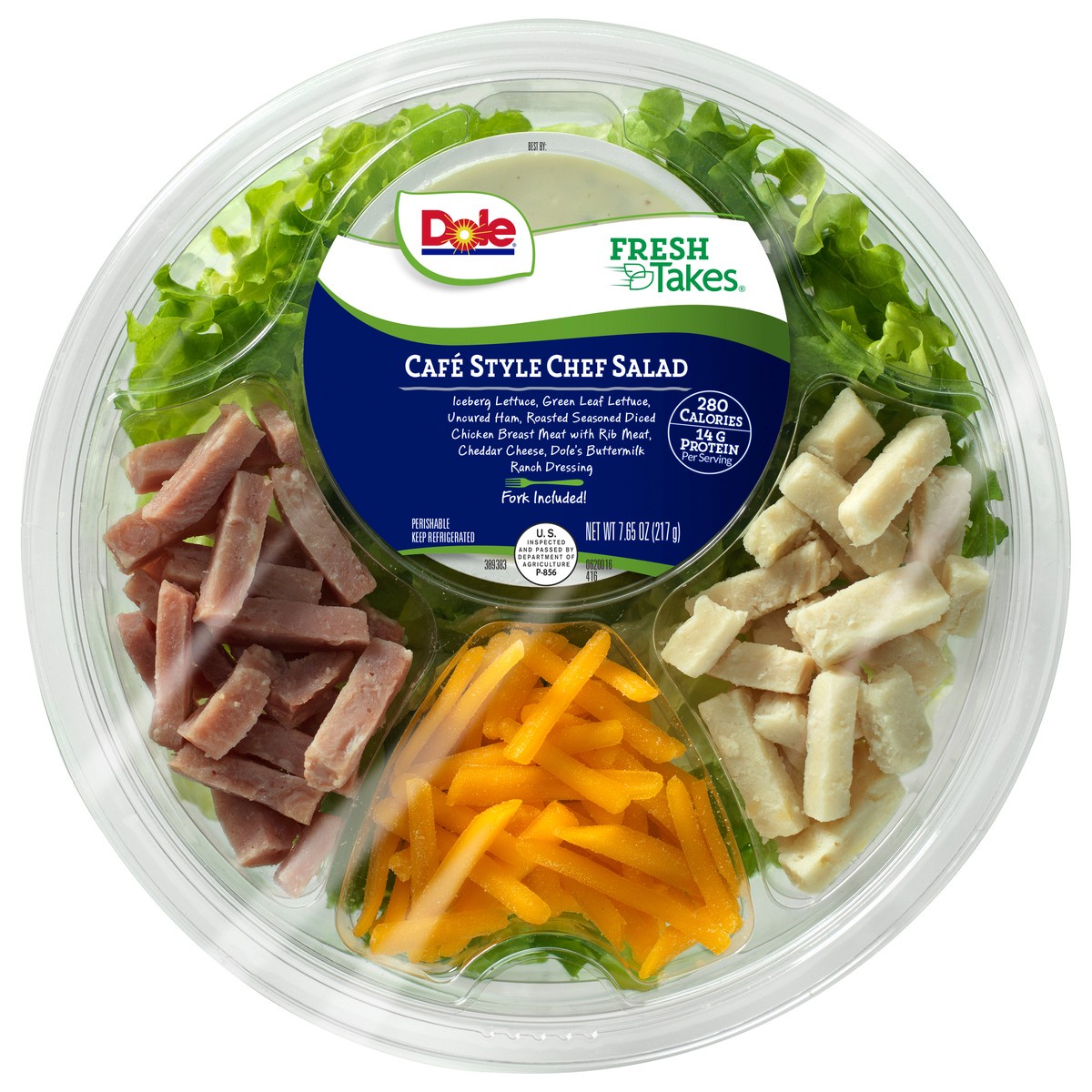 slide 1 of 6, Dole Café Style Chef Salad_SingleServe, 7.65 oz