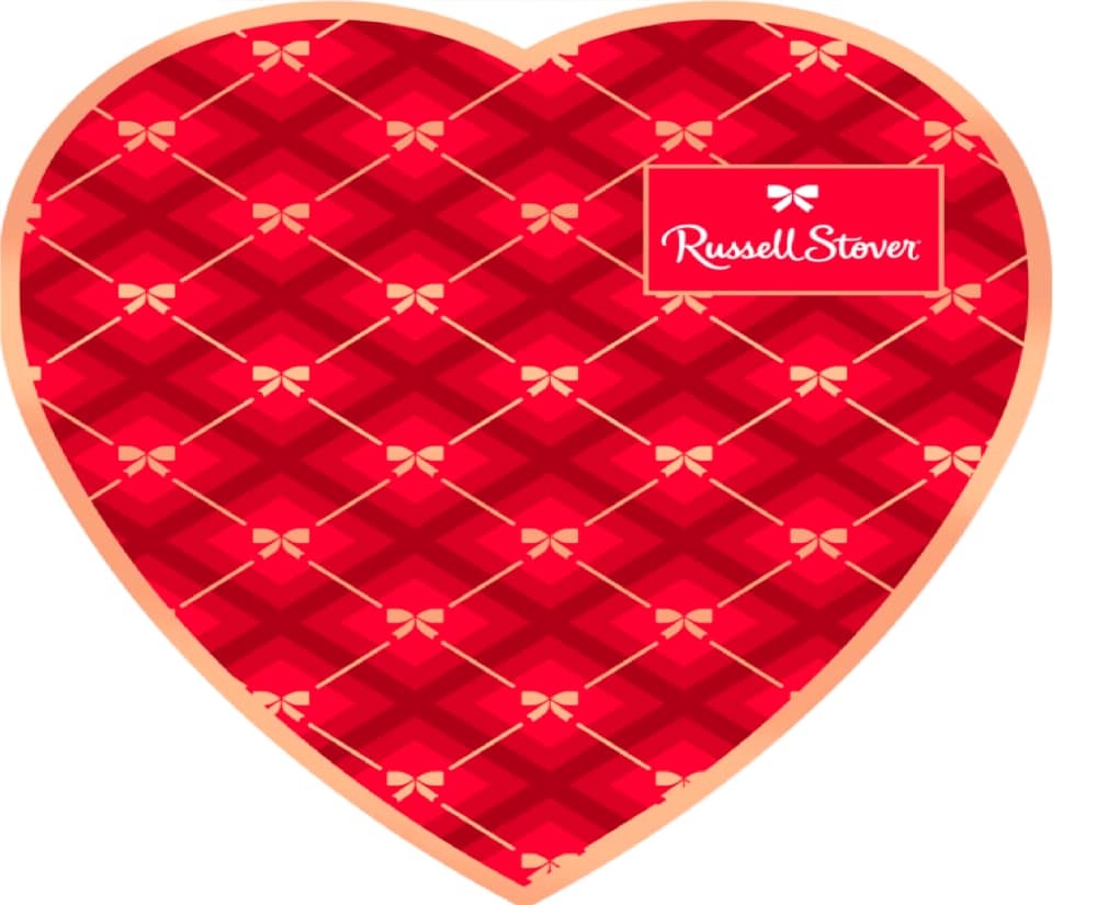 slide 1 of 1, Russell Stover Milk Chocolate Assortment Heart Box, 5.1 oz