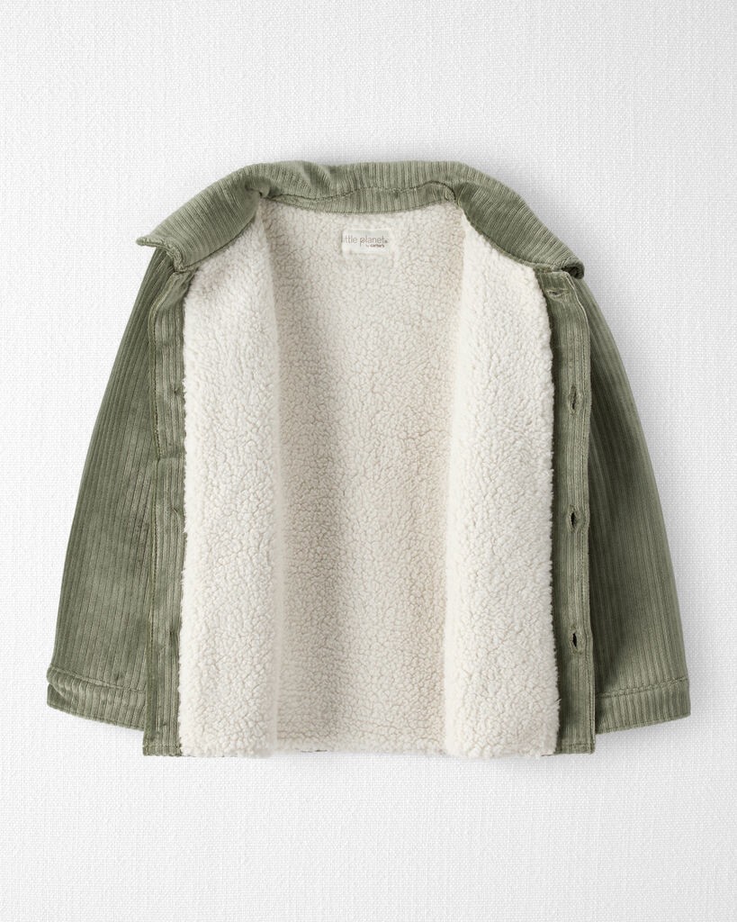 slide 4 of 4, Littleplanet Toddler Boy Recycled Velour Jacket Olive 4T, 1 ct