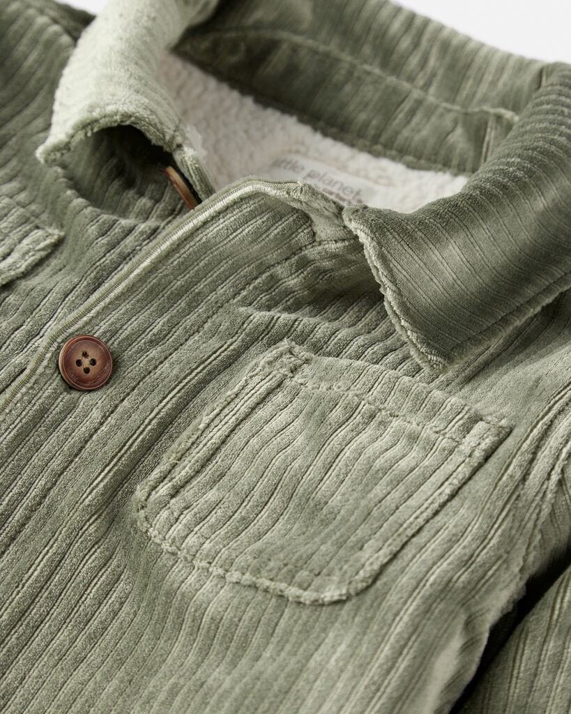 slide 2 of 4, Littleplanet Toddler Boy Recycled Velour Jacket Olive 4T, 1 ct