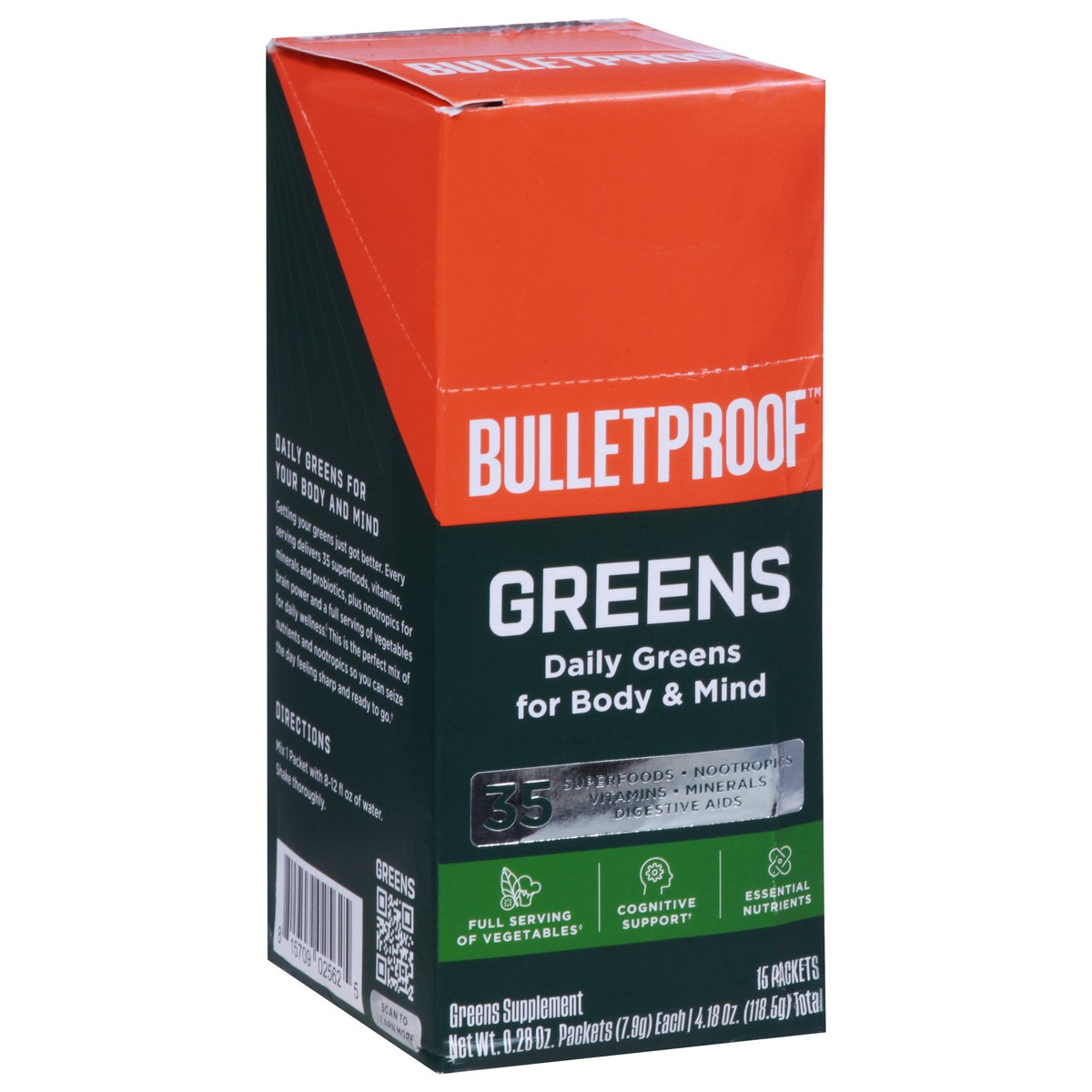 slide 9 of 14, Bulletproof Body & Mind Greens Supplement 15 - 0.28 oz Packets, 15 ct