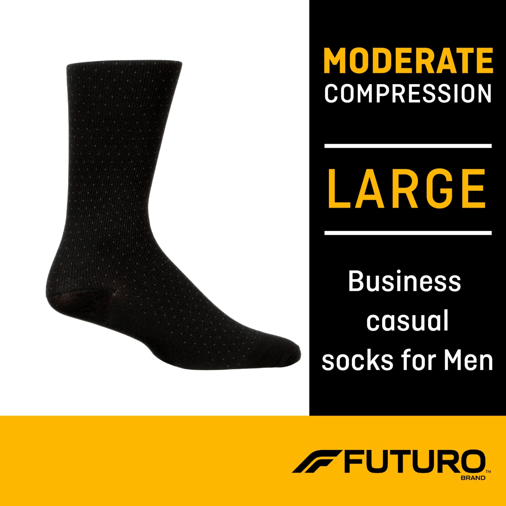 slide 1 of 1, Futuro Business Casual Socks 71046EN, Large, Black, 1 ct