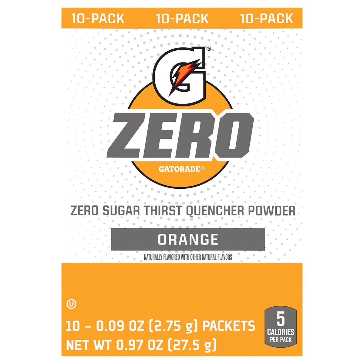 slide 1 of 3, Gatorade Orange Zero Sugar Thirst Quencher Powder, 0.9 oz