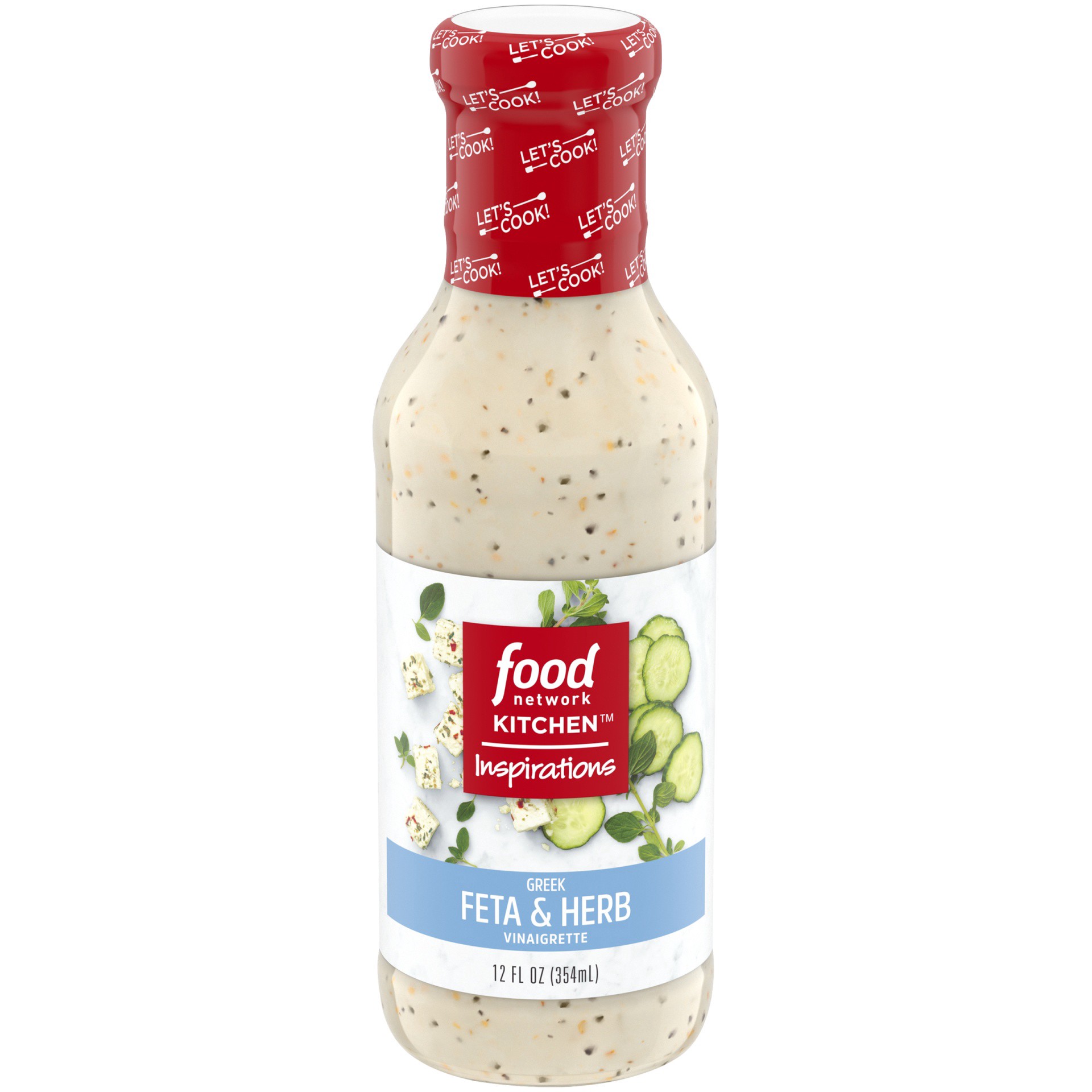 slide 1 of 10, Food Network Kitchen Inspirations Greek Feta & Herb Vinaigrette Salad Dressing, 12 fl oz