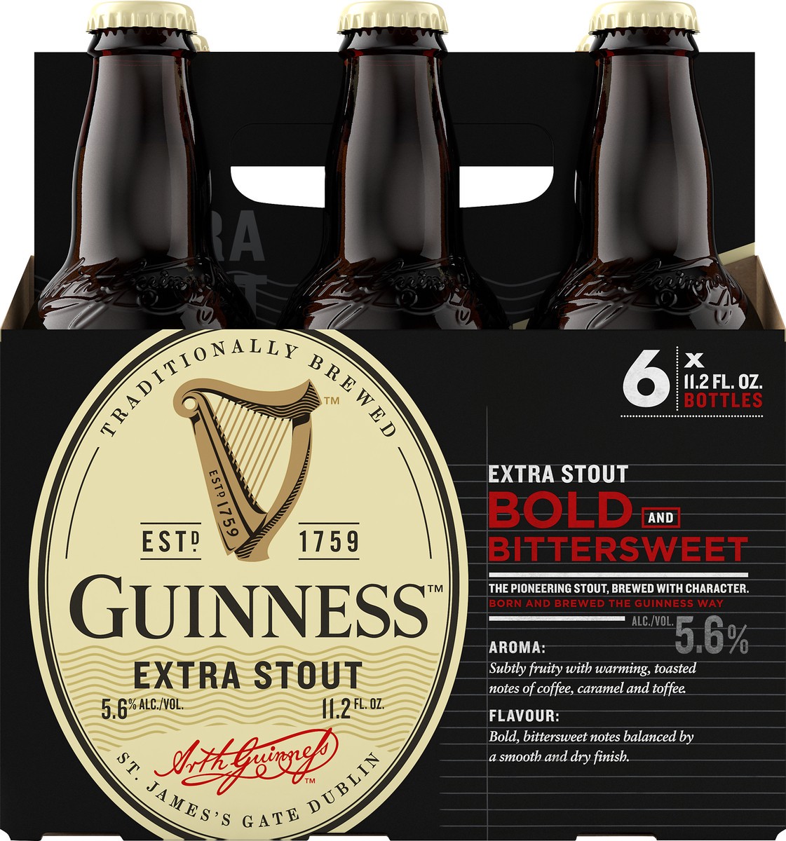 slide 1 of 89, Guinness Extra Stout Beer, 6 pk, 11.2 fl oz
