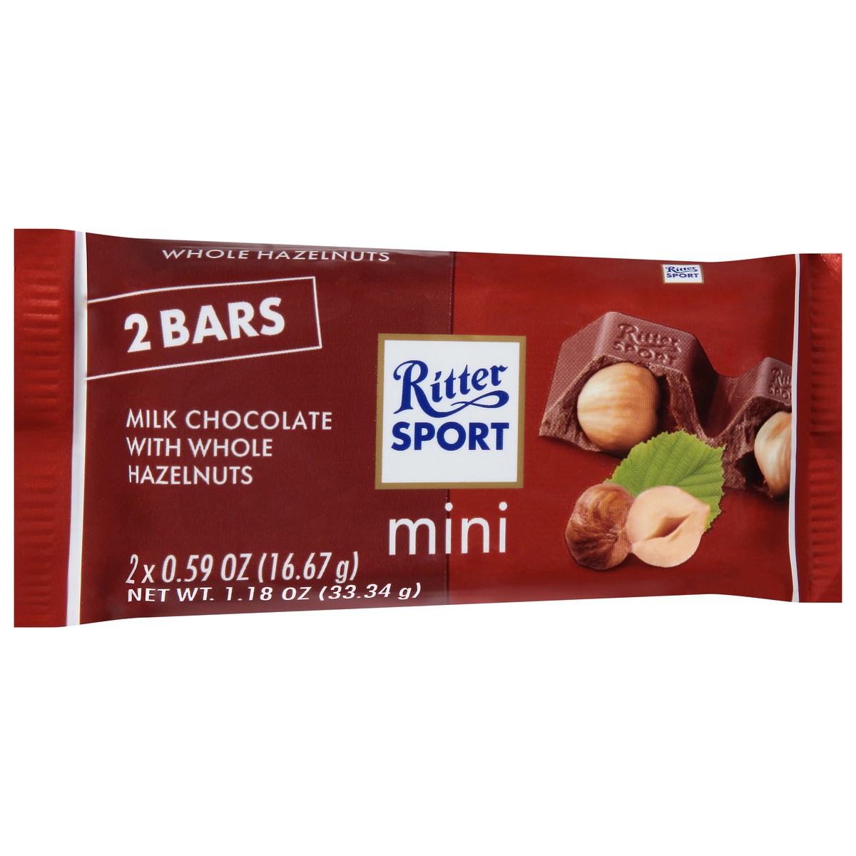 slide 2 of 9, RITTER SPORT Ritter Mini Bar- Milk Choc Hazelnut, 1.18 oz