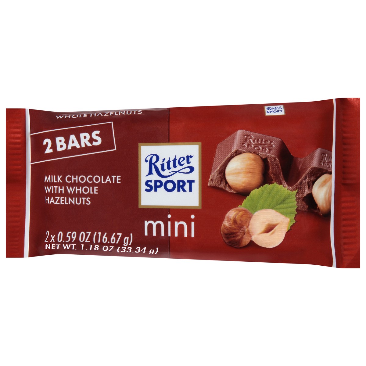 slide 3 of 9, RITTER SPORT Ritter Mini Bar- Milk Choc Hazelnut, 1.18 oz