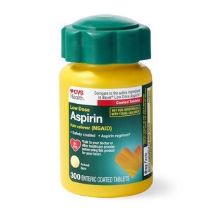 slide 1 of 1, CVS Health Low Strength Aspirin 81 Mg Enteric Coated Tablets, 300 Ct, 1 ct