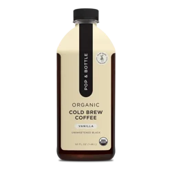 Pop & Bottle Organic Unsweetened Vanilla Cold Brew Coffee, 50 oz