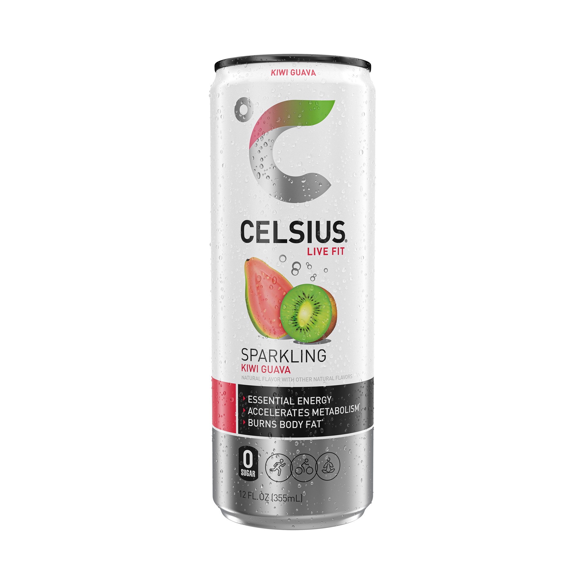 slide 4 of 4, CELSIUS Sparkling Kiwi Guava, Functional Essential Energy Drink 12 Fl Oz (Pack of 4), 4 ct; 12 fl oz
