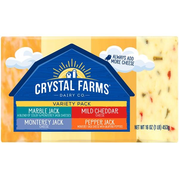 slide 1 of 1, Crystal Farms Variety Pack Cheese, 16 oz
