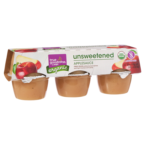 slide 6 of 17, True Goodness Organic Unsweetened Applesauce, 6 ct