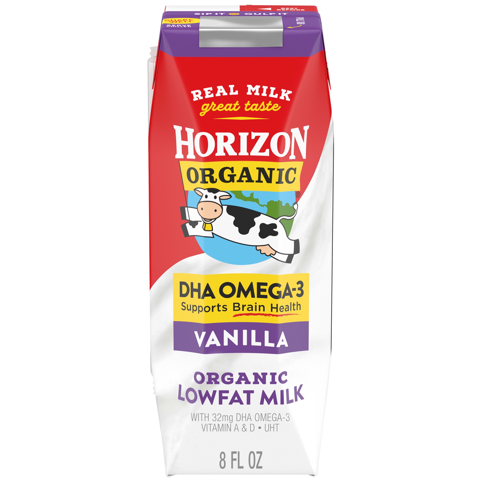 slide 2 of 9, Horizon Organic Shelf-Stable 1% Low Fat milk Boxes with DHA Omega-3, Vanilla, 8 oz., 8 fl oz