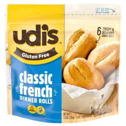 Udi''s Gluten Free Classic French Dinner Roll, Frozen, 7.41 oz.