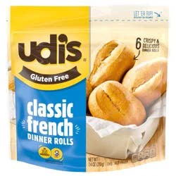 Udi''s Gluten Free Classic French Dinner Roll, Frozen, 7.41 oz.