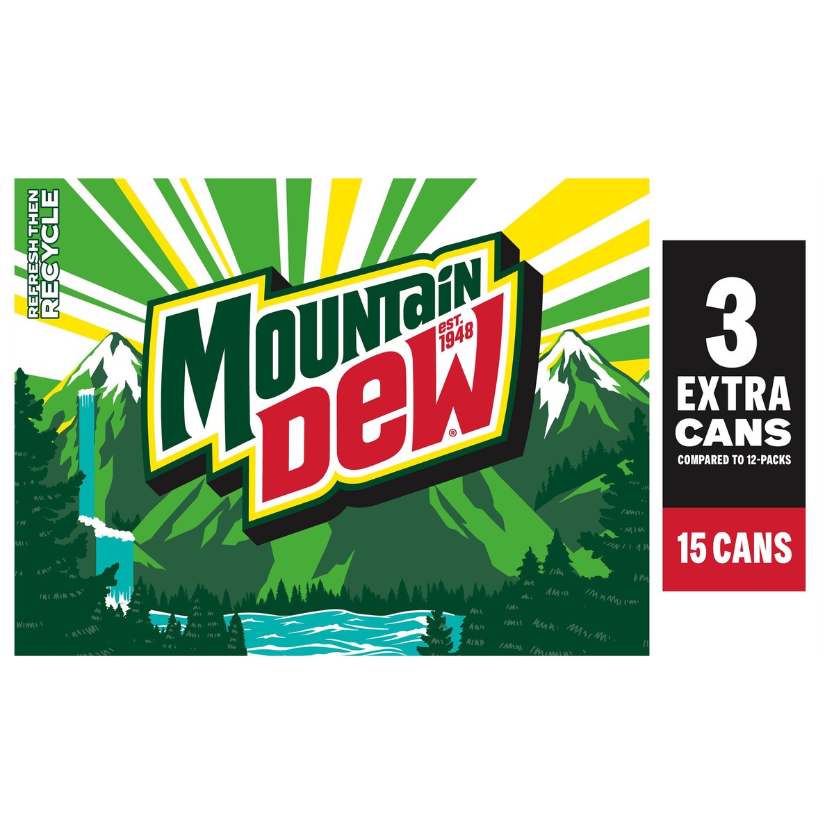 slide 1 of 6, Mountain Dew Soda Citrus 12 Fl Oz, 15 Count, 15 ct