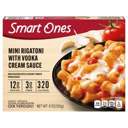 Smart Ones Mini Rigatoni with Tomato Vodka Cream Sauce Frozen Meal, 9 oz Box