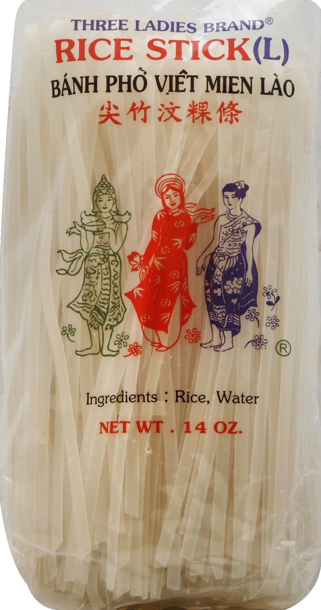 slide 5 of 5, Three Ladies Rice Stick 14 oz, 