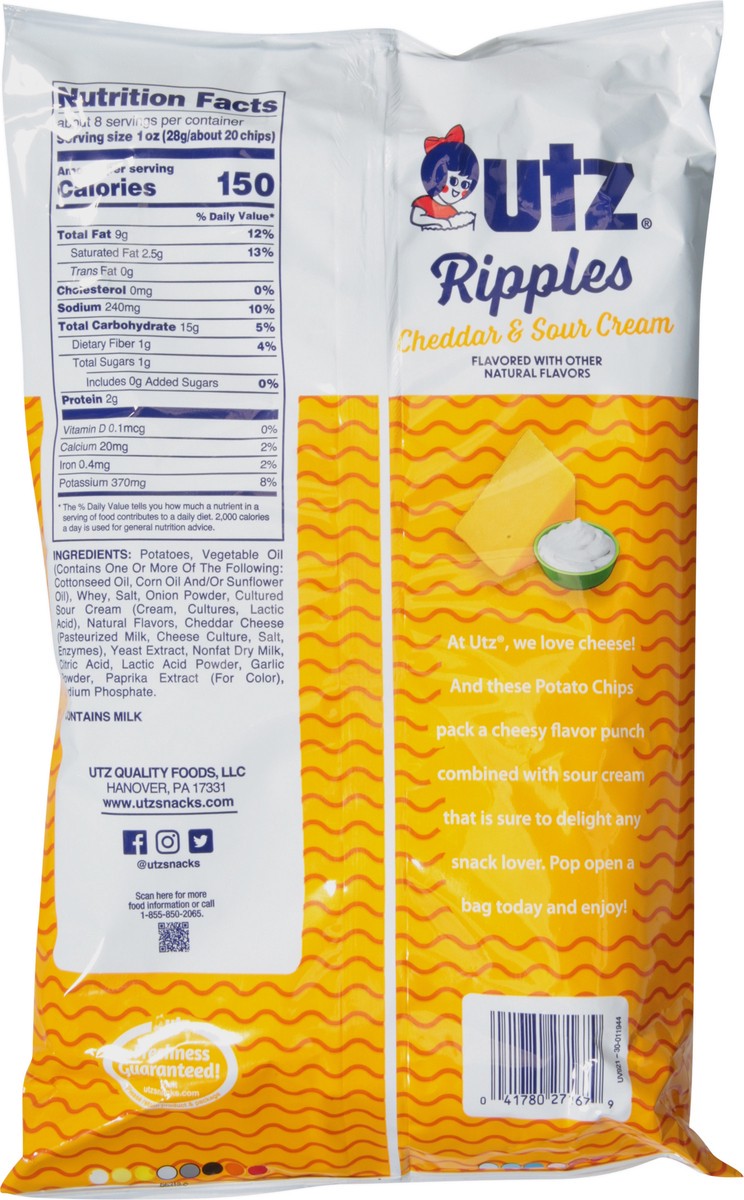 slide 7 of 9, Utz Cheddar & Sour Cream Ripple Chip, 7.75 oz