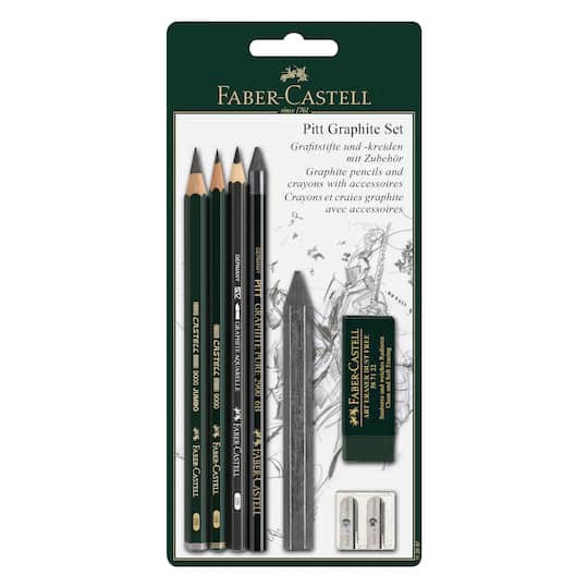slide 1 of 2, Faber-Castell Pitt Graphite Master Set, includes 7 ct