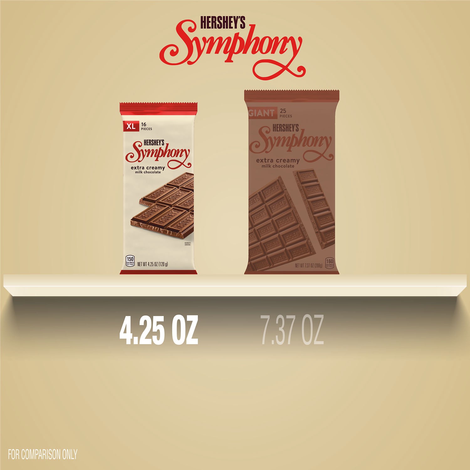 slide 4 of 9, HERSHEY'S SYMPHONY Extra Creamy Milk Chocolate XL Candy, 4.25 oz, Bar, 