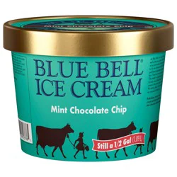 Blue Bell Mint Chocolate Chip Ice Cream 0.5 gal