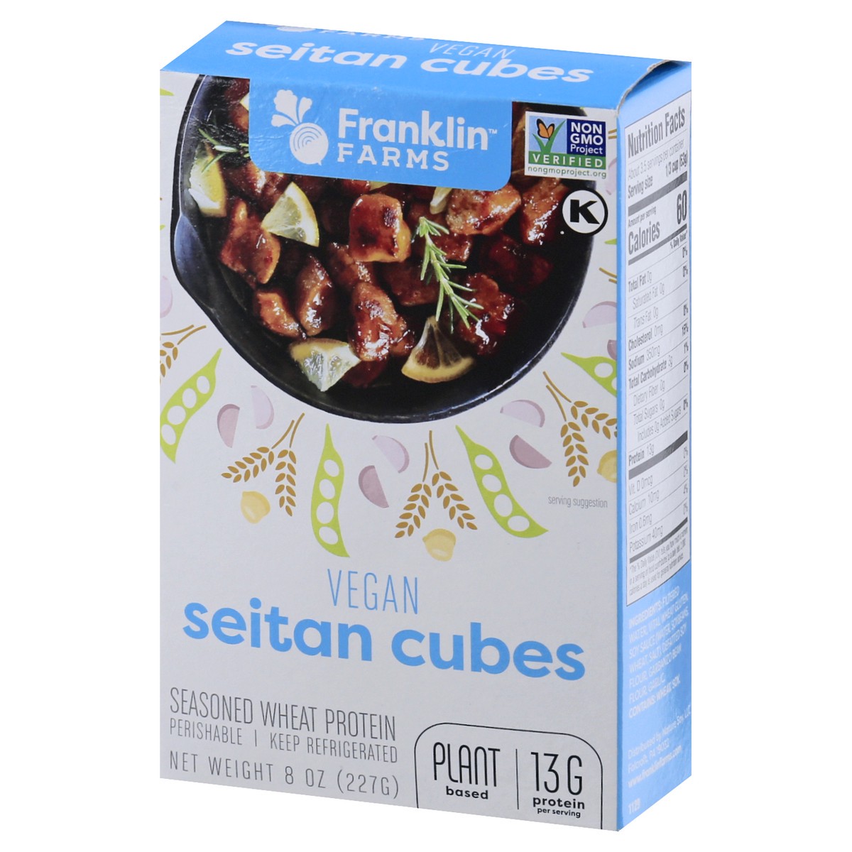 slide 5 of 13, Franklin Farms Traditional Seitan Cubes, 8 oz