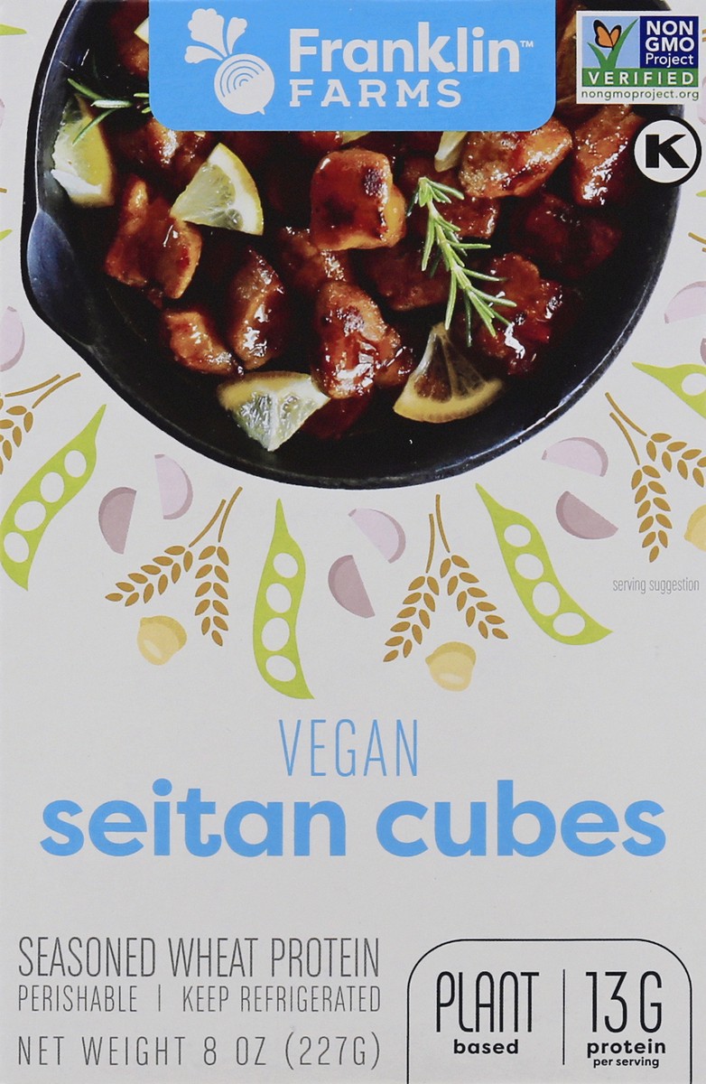 slide 9 of 13, Franklin Farms Traditional Seitan Cubes, 8 oz