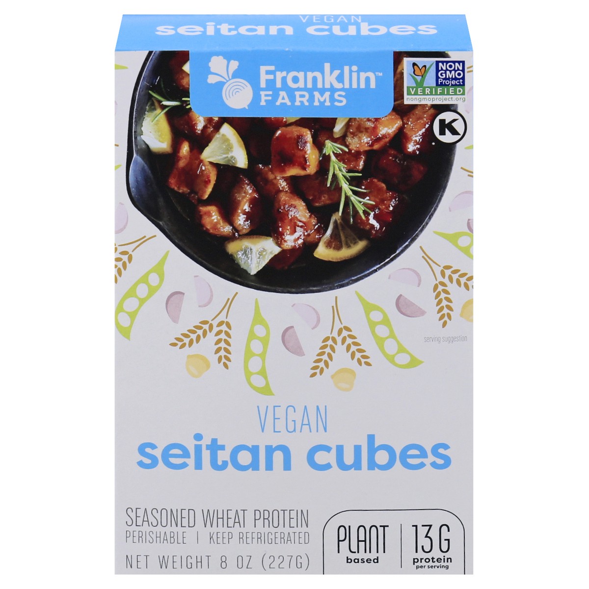 slide 1 of 13, Franklin Farms Traditional Seitan Cubes, 8 oz