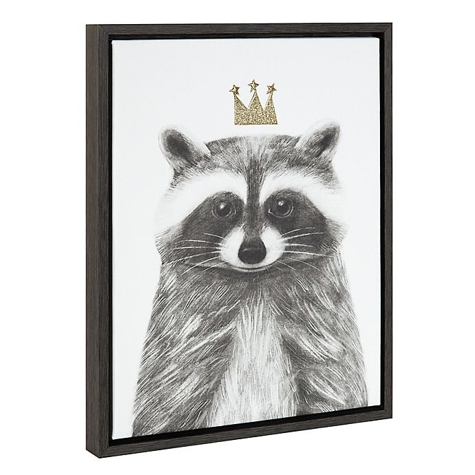 slide 2 of 5, Marmalade Royal Forester Raccoon Framed Canvas Wall Art - Dark Grey, 16 in x 20 in